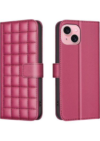 IPhone 15 Için Flip Case Artı Pu Deri Iş Basit Tarzı Kart Yuvaları (Yurt Dışından)