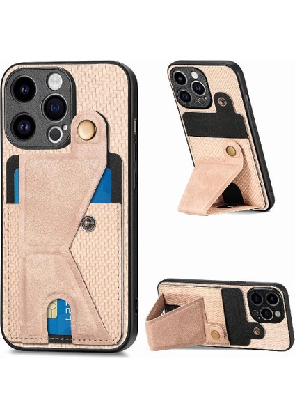IPhone 15 Için Kılıf Pro Standı Fonksiyonu Kart Sahibi Manyetik Tasarım Braketi (Yurt Dışından)