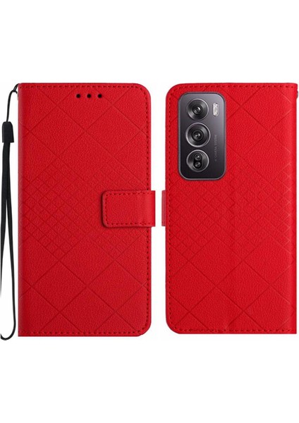 Oppo RENO12 Için Flip Case El Kayışı Manyetik Pu ile 5g Kart Yuvası Standı (Yurt Dışından)