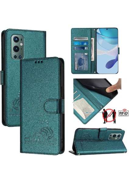Oneplus 9 Için Kılıf Pro Kedi Rfıd Kart Yuvası Tutucu Kickstand Cüzdan Flip (Yurt Dışından) indirimleri