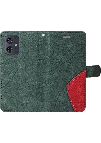 Motorola G54 5g Için Kart Yuvası Standı Iki Renkli Dikiş Pu Flip (Yurt Dışından) modelleri