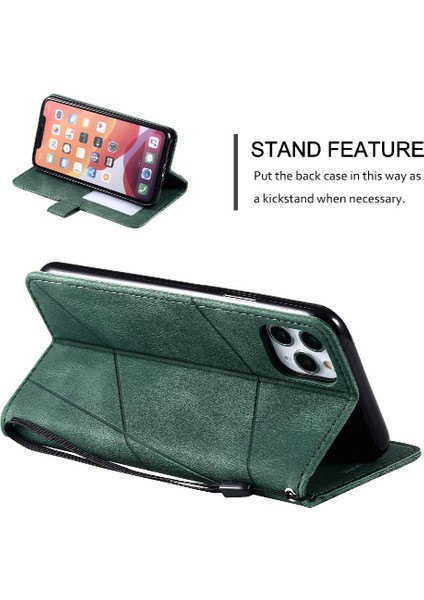 IPhone 11 Için Kılıf Pro Max Cüzdan Flip Folio Darbeye Kart Tutucu Pu (Yurt Dışından)