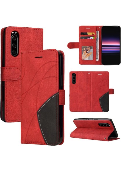 Sony Xperia 5 Için Kılıf Kickstand Koruyucu Kart Yuvası Standı ile Pu Flip (Yurt Dışından)