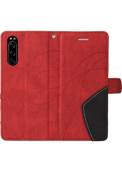 Sony Xperia 5 Için Kılıf Kickstand Koruyucu Kart Yuvası Standı ile Pu Flip (Yurt Dışından)