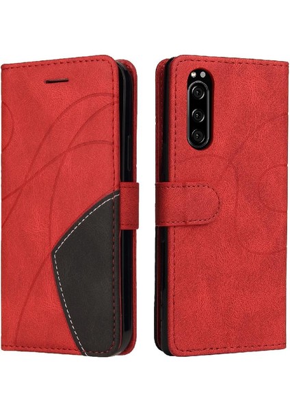 Sony Xperia 5 Için Kılıf Kickstand Koruyucu Kart Yuvası Standı ile Pu Flip (Yurt Dışından)
