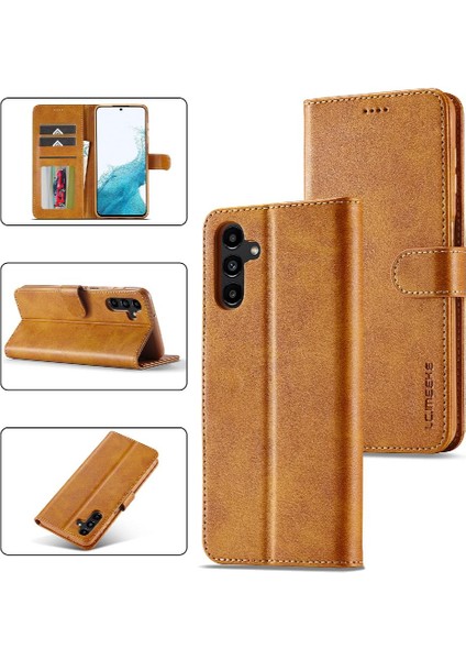 Samsung Galaxy A34 5g Buzağı Doku Yatay Çevir Deri Kılıf (Yurt Dışından)