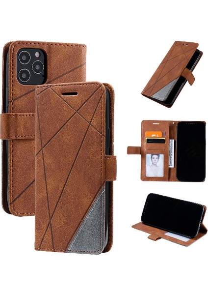 IPhone 12 Için Kılıf Pro Max Kart Tutucu Kickstand Cüzdan Flip Folio Pu (Yurt Dışından)