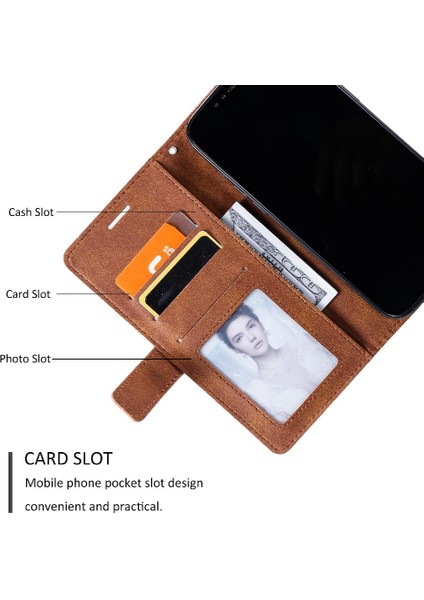 IPhone 12 Için Kılıf Pro Max Kart Tutucu Kickstand Cüzdan Flip Folio Pu (Yurt Dışından)