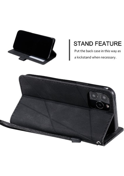 IPhone 12 Için Kılıf Pro Max Kart Tutucu Kickstand Cüzdan Flip Folio Pu (Yurt Dışından)