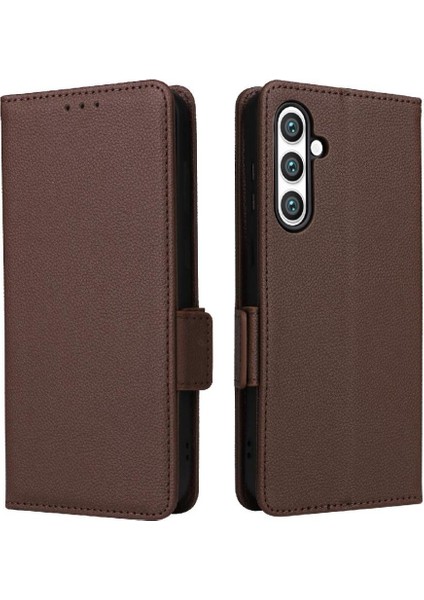 Samsung Galaxy S24 Fe Pu Deri Cüzdan Için Flip Case Yan Toka Kartı (Yurt Dışından)