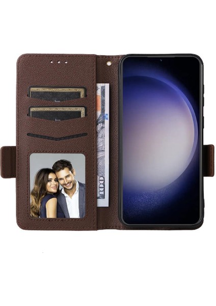 Samsung Galaxy S24 Fe Pu Deri Cüzdan Için Flip Case Yan Toka Kartı (Yurt Dışından)