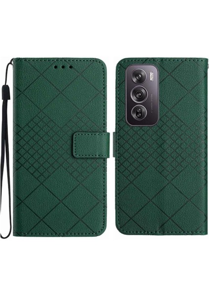 Oppo RENO12 Için Flip Case El Kayışı Manyetik Pu ile 5g Kart Yuvası Standı (Yurt Dışından)
