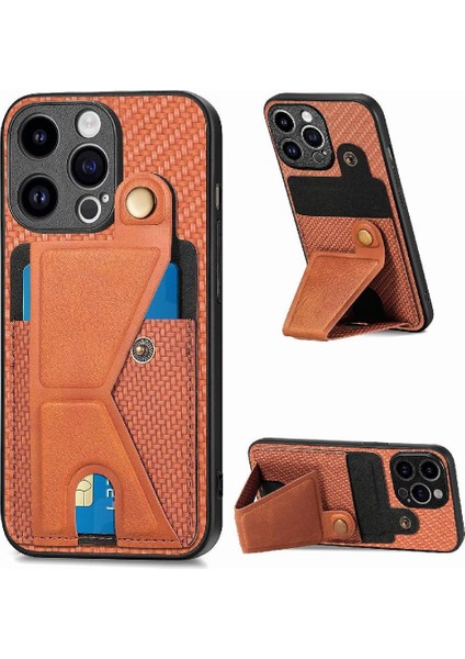 IPhone 15 Için Kılıf Pro Max Standı Fonksiyonu Kart Sahibi Manyetik Tasarım (Yurt Dışından)