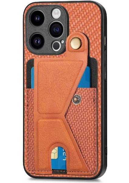IPhone 15 Için Kılıf Pro Max Standı Fonksiyonu Kart Sahibi Manyetik Tasarım (Yurt Dışından)