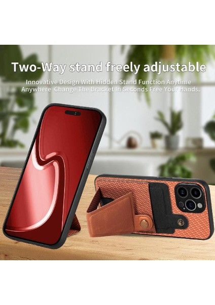IPhone 15 Için Kılıf Pro Max Standı Fonksiyonu Kart Sahibi Manyetik Tasarım (Yurt Dışından)
