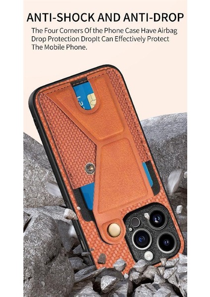 IPhone 15 Için Kılıf Pro Max Standı Fonksiyonu Kart Sahibi Manyetik Tasarım (Yurt Dışından)