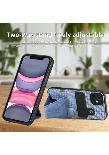 IPhone 11 Için Kılıf Standı Fonksiyonu Braketi Manyetik Tasarım Kart Sahibi (Yurt Dışından)