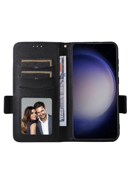 Samsung Galaxy S24 Fe Pu Deri Cüzdan Için Flip Case Yan Toka Kartı (Yurt Dışından)