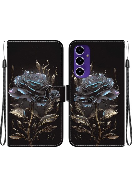 Samsung Galaxy A16 Manyetik Kapatma Pu Deri Kelebek Çiçek (Yurt Dışından)