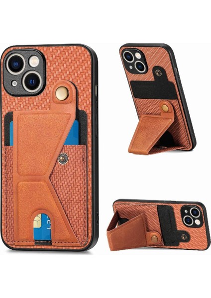 IPhone 15 Için Kılıf Braketi Manyetik Tasarım Standı Fonksiyonu Kart Sahibi (Yurt Dışından)