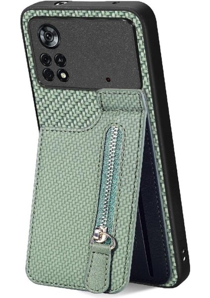 Xiaomi Poco X4 Pro 5g Cüzdan Manyetik Araç Montaj Crad Yuvası Fermuar (Yurt Dışından)