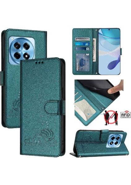 Oneplus Ace 3 5g Için Kılıf Cüzdan Kapak Çevirin Kart Yuvası Tutucu Kickstand Kedi (Yurt Dışından)