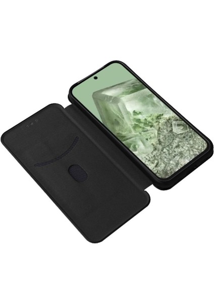 Kart Sahibi ile Google Piksel 8A Manyetik Karbon Fiber Için Flip Case (Yurt Dışından)