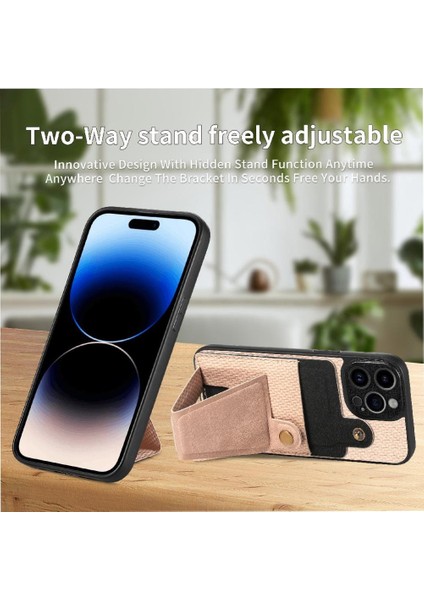 IPhone 14 Için Kılıf Pro Braketi Manyetik Tasarım Cardholder Standı Fonksiyonu (Yurt Dışından)