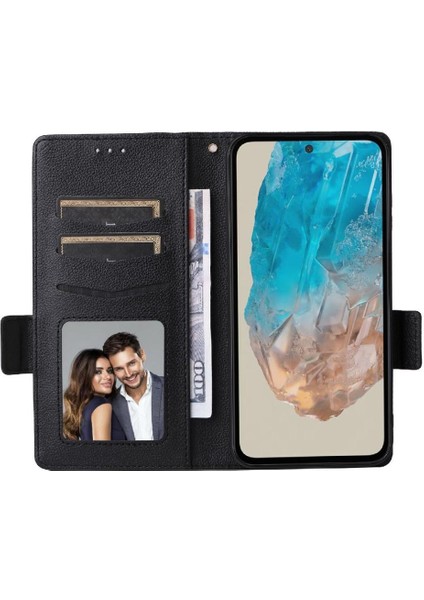 Samsung Galaxy M35 5g Pu Deri Manyetik Yan Toka Kart Için Flip Case (Yurt Dışından)