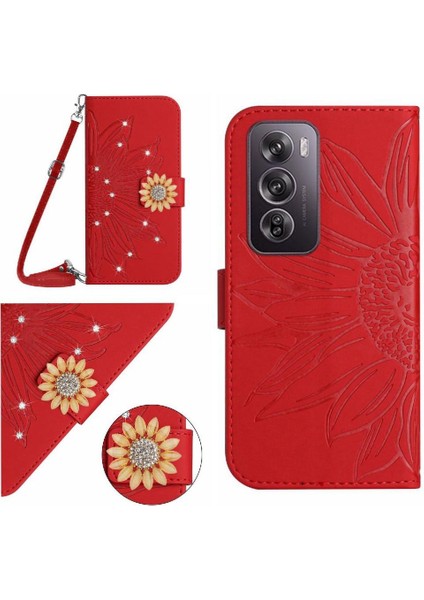 Oppo RENO12 Pro 5g Ayçiçeği Kickstand Koruyucu Deri Cüzdan Için Kılıf (Yurt Dışından)