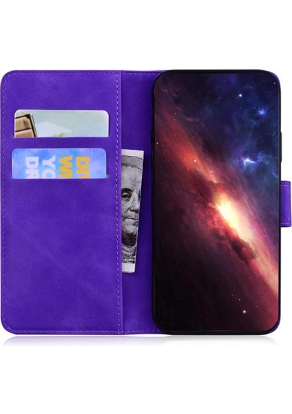 Samsung Galaxy M35 Kabartmalı Sevimli Kaplan Deri Cüzdan Için Flip Case (Yurt Dışından)