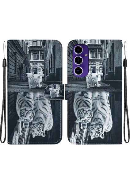 Samsung Galaxy A16 Manyetik Kapatma Pu Deri Kelebek Çiçek (Yurt Dışından)