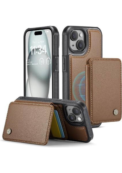 IPhone 15 Artı Ayrılabilir Cüzdan Rfıd Engelleme Manyetik Standı (Yurt Dışından)