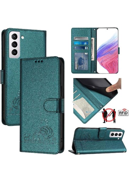 Samsung Galaxy S21 Fe Kart Yuvası Tutucu Için Kickstand Kedi Rfıd Cüzdan (Yurt Dışından)
