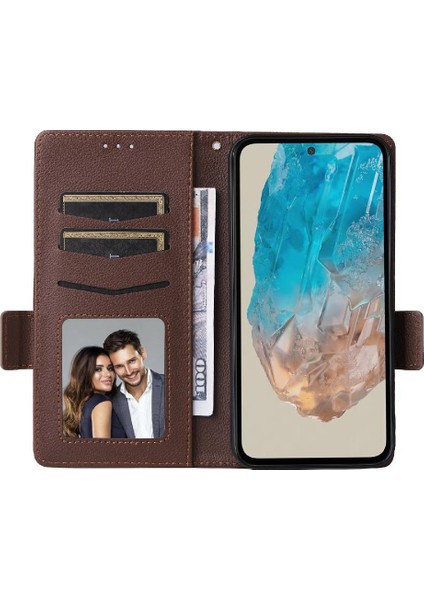 Samsung Galaxy M35 5g Pu Deri Manyetik Yan Toka Kart Için Flip Case (Yurt Dışından)