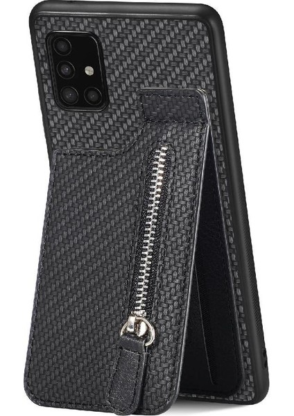 Samsung Galaxy A51 5g Için Kılıf Cüzdan Manyetik Araç Montaj Fermuar Standı Crad (Yurt Dışından)