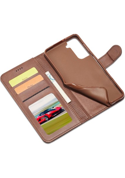 Samsung Galaxy S21 Kart Yuvaları Cüzdan Buzağı Doku Yatay Için Kılıf (Yurt Dışından) indirimleri