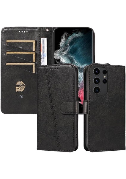 Samsung Galaxy S23 Ultra Için Kredi Kartı Yuvası ile Ayrılabilir Pu Durumda (Yurt Dışından)