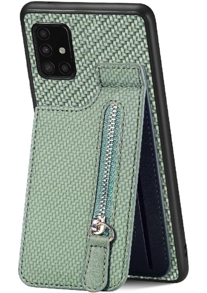 Samsung Galaxy A51 5g Için Kılıf Cüzdan Manyetik Araç Montaj Fermuar Standı Crad (Yurt Dışından)