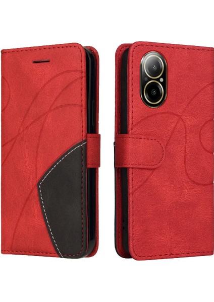 Realme C67 4g Kickstand Koruyucu Pu Deri Flip Folio Için Flip Case (Yurt Dışından)