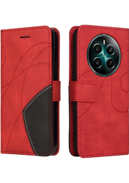 Kart Yuvası Standı ile Realme 12 Artı Için Flip Case Pu Deri Flip Folio (Yurt Dışından)