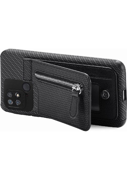 Xiaomi Redmi 10C Cüzdan Manyetik Araç Montaj Crad Yuvası Fermuar Standı (Yurt Dışından) fırsatları