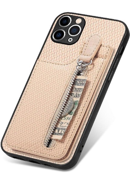 IPhone 11 Için Kılıf Pro Max Standı Crad Yuvası Fermuar Cüzdan Manyetik Araç Montaj (Yurt Dışından)