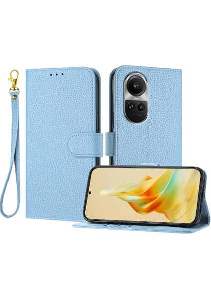 Oppo Phone 10 Pro 5g Için Telefon Kılıfı Litchi Desen Flip Folio Pu Deri (Yurt Dışından)