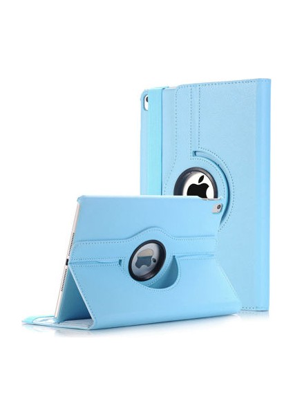 Apple iPad 10.2 8.nesil Kılıf 360 Derece Dönebilen Yatay ve Dikey Standlı Deri Kılıf + 9h Tam Kaplayan Nano Ekran Koruyucu