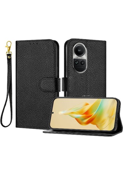 Oppo Phone 10 5g Için Telefon Kılıfı Litchi Desen Flip Folio Kart Yuvaları Tutucu (Yurt Dışından)