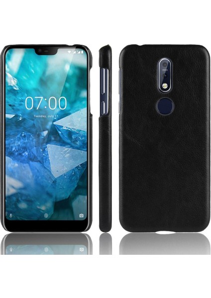 Nokia 7.1 Için Retro Kılıf Koruyucu Kapak Retro Lychee Desen Anti (Yurt Dışından)