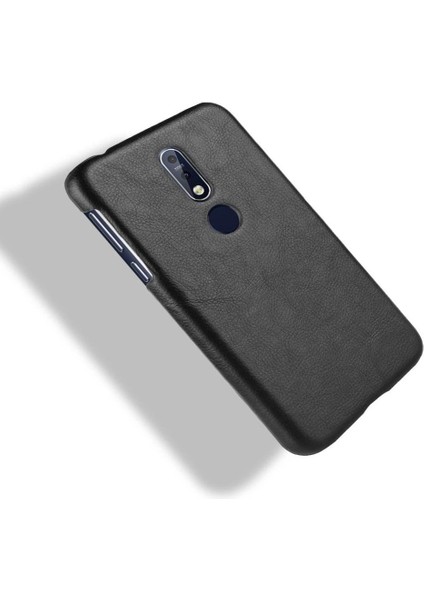 Nokia 7.1 Için Retro Kılıf Koruyucu Kapak Retro Lychee Desen Anti (Yurt Dışından)