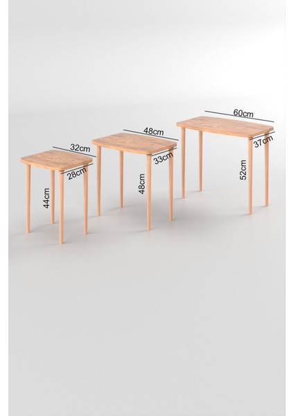 Astor Çam Zigon Sehpa 3'lü Set modelleri