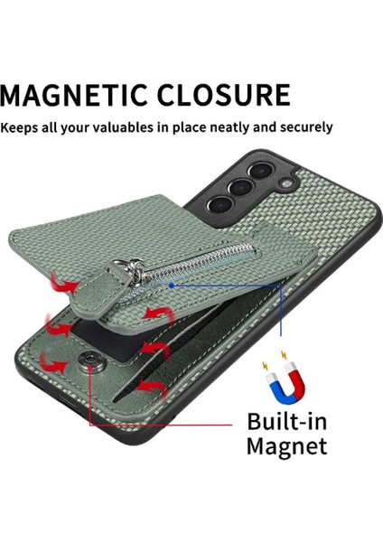 Samsung Galaxy S21 Manyetik Araç Montaj Fermuar Cüzdan Standı Crad (Yurt Dışından) modelleri
